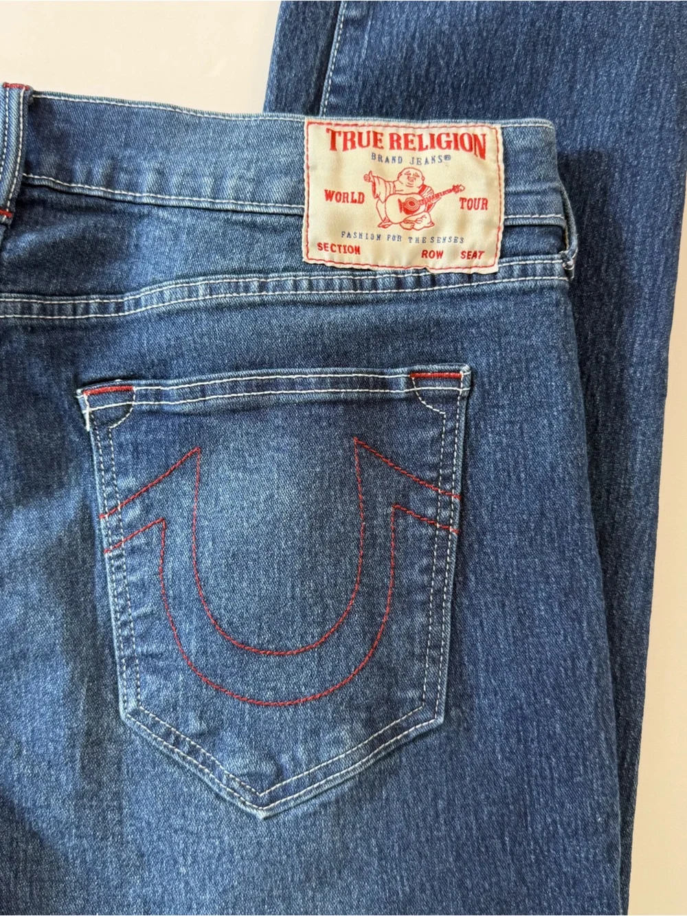 True Religion Jeans Mens 36 x 30 Rocco Relaxed Skinny Stretch